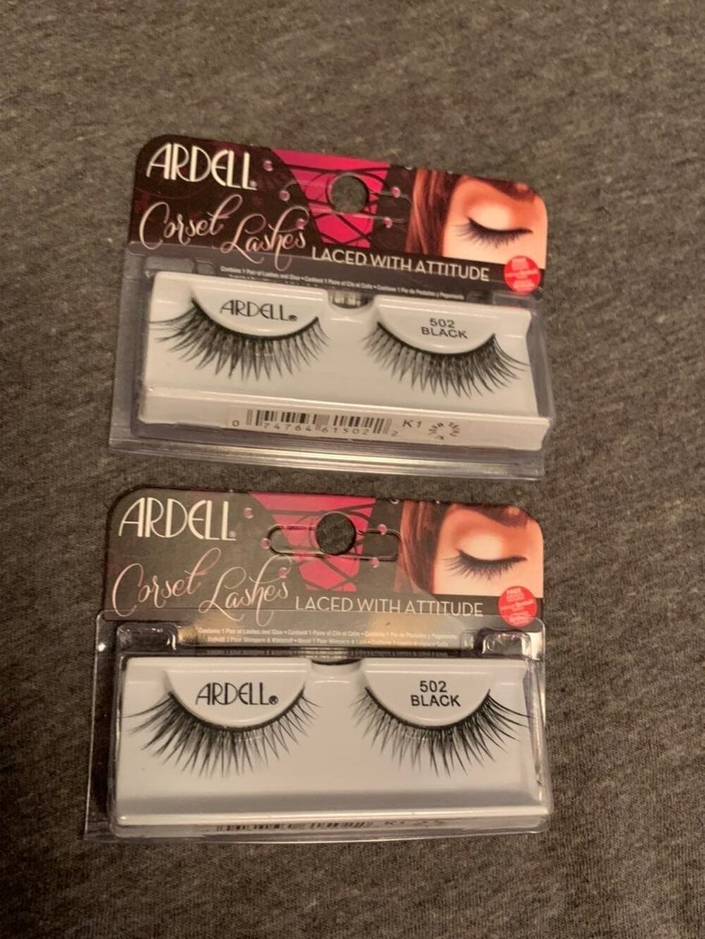 (2) Ardell Corset Lashes False Black 502 Eyelashes
